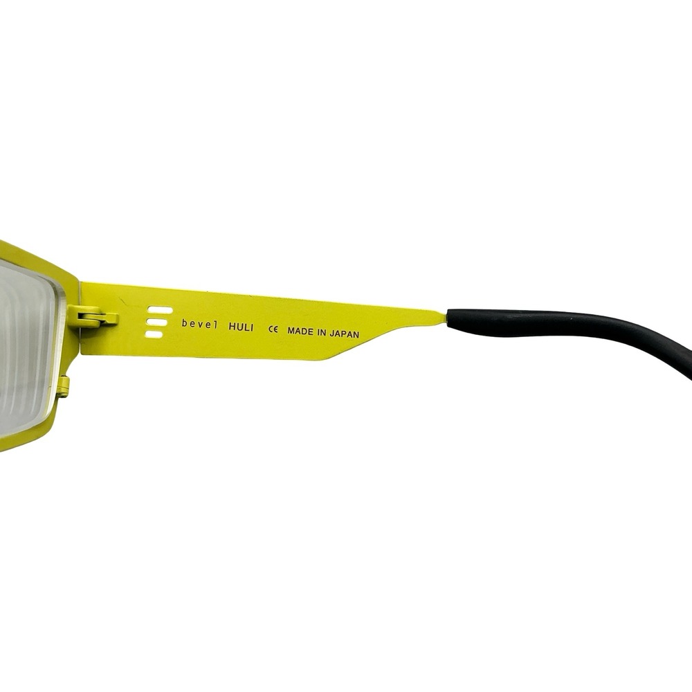 Bevel Huli 8582 Eyeglasses Black Neon Yellow Rectangular Frames Japan 54-17 - Picture 5 of 5